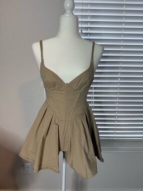 Princess Polly tan corset romper